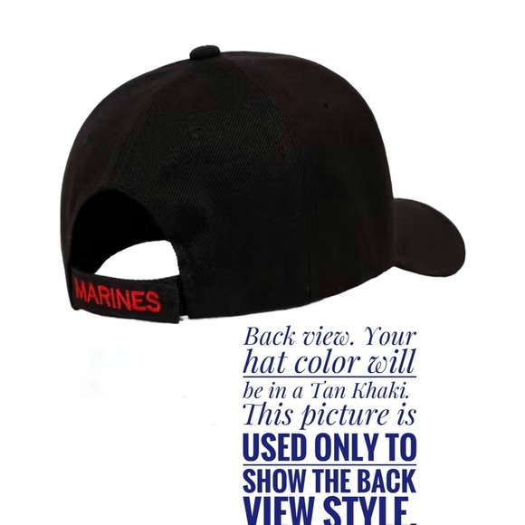 Marine Corps Baseball Cap Patriot Trucker Hat USMC Patch Unisex Men OS Khaki Tan - Picture 5 of 12